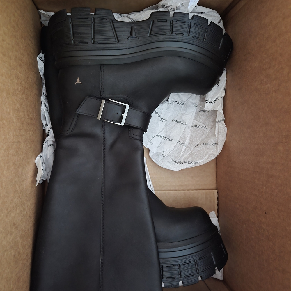 Windsor Smith Black Chunky Platform Heeled Boots